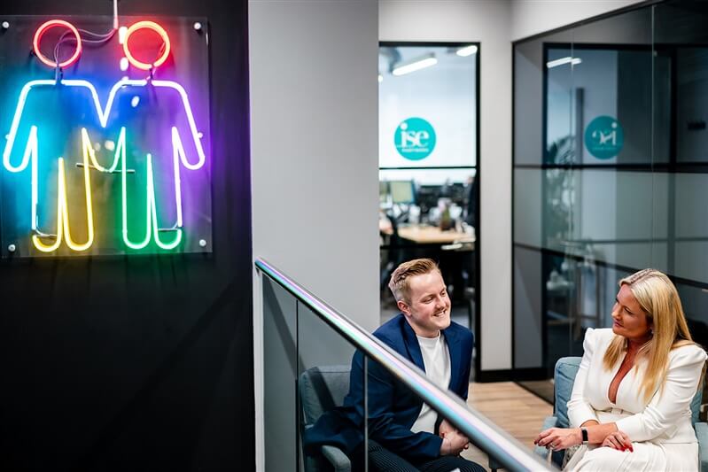 Zach and Rebecca discussing management consultancy industry